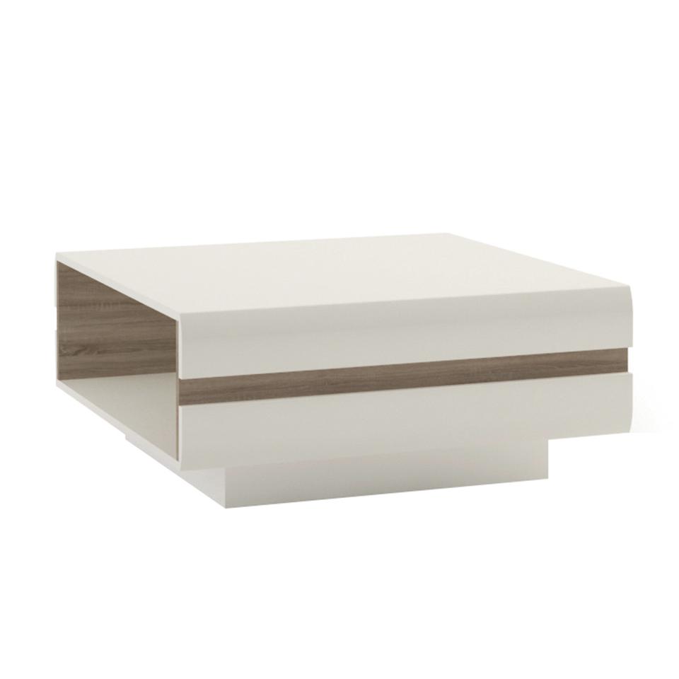 Chelsea Living Large Designer Coffee Table in white with an Truffle Oak Trim