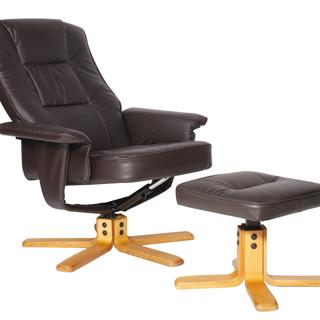 Dumont Faux Leather Reclining Chair With Footstool
