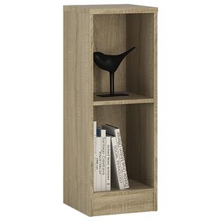 4 You Low Narrow Bookcase in Sonama Oak/Pearl White