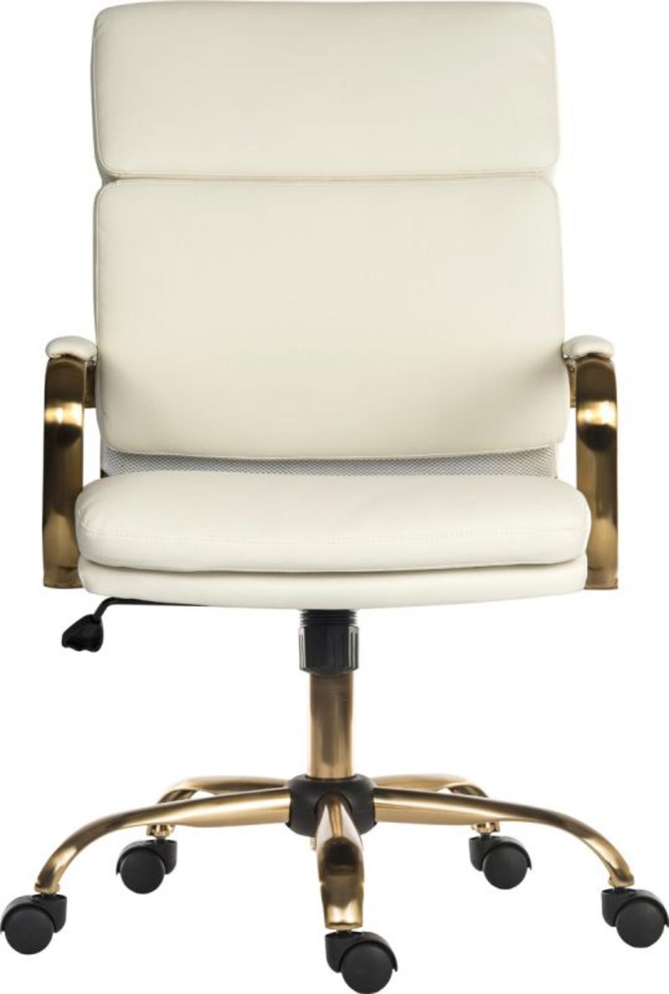 Vintage Executive Chair White Faux Leather