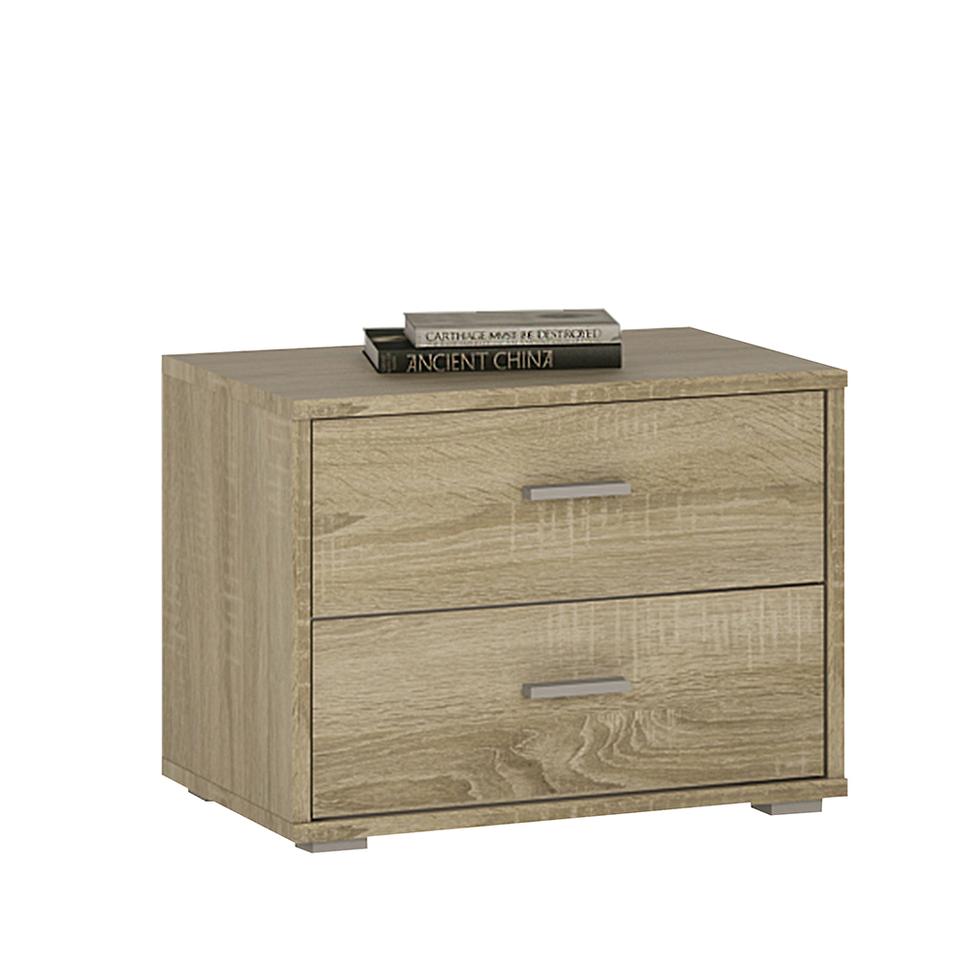 4 You 2 Drawer low chest/ Bedside in Sonama Oak/Pearl White/Canyon Grey and White