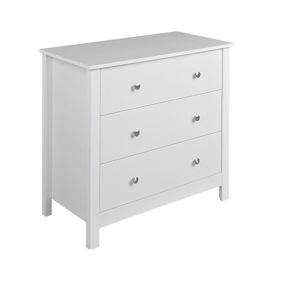 Florence chest with 3 drawers in White/Black