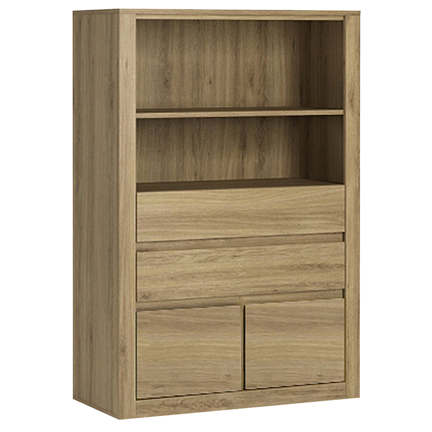 Hobby 4 Drawer Storage Unit With Open Top Shelf In Oak Violet