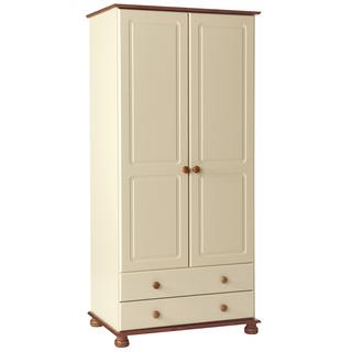 Copenhagen 2 door 2 drawer Wardrobe in Pine/White/Cream and Pine