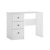 Hampshire 3 drawer dressing table in white textured MDF and white melamine