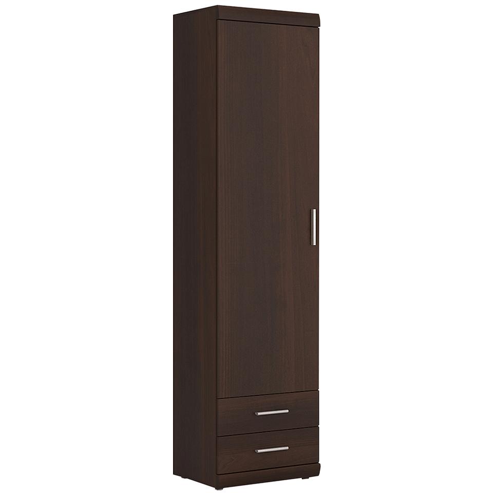 Imperial Tall 1 Door 2 Drawer Narrow Cabinet in Dark Mahogany Melamine
