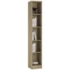 4 You Tall Narrow Bookcase in Sonama Oak/Pearl White