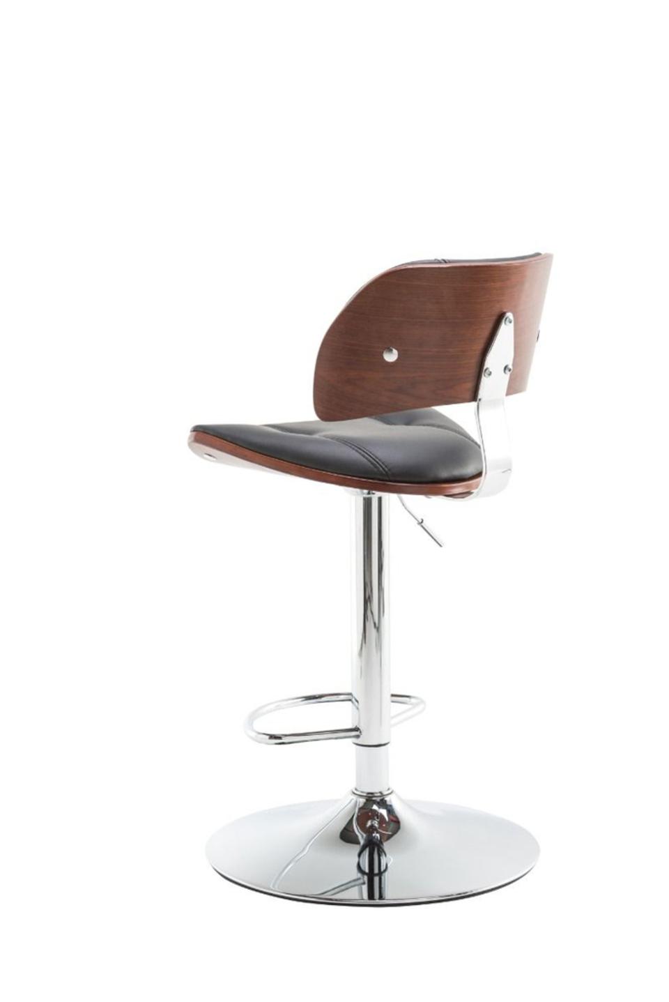 Victory Faux Leather & Walnut Barstool
